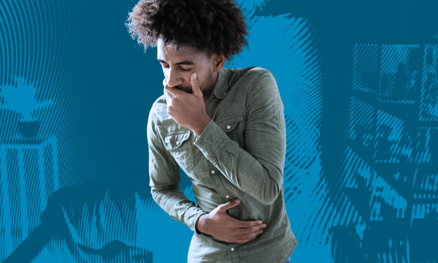 man experiencing physical symptoms of a natural gas leak