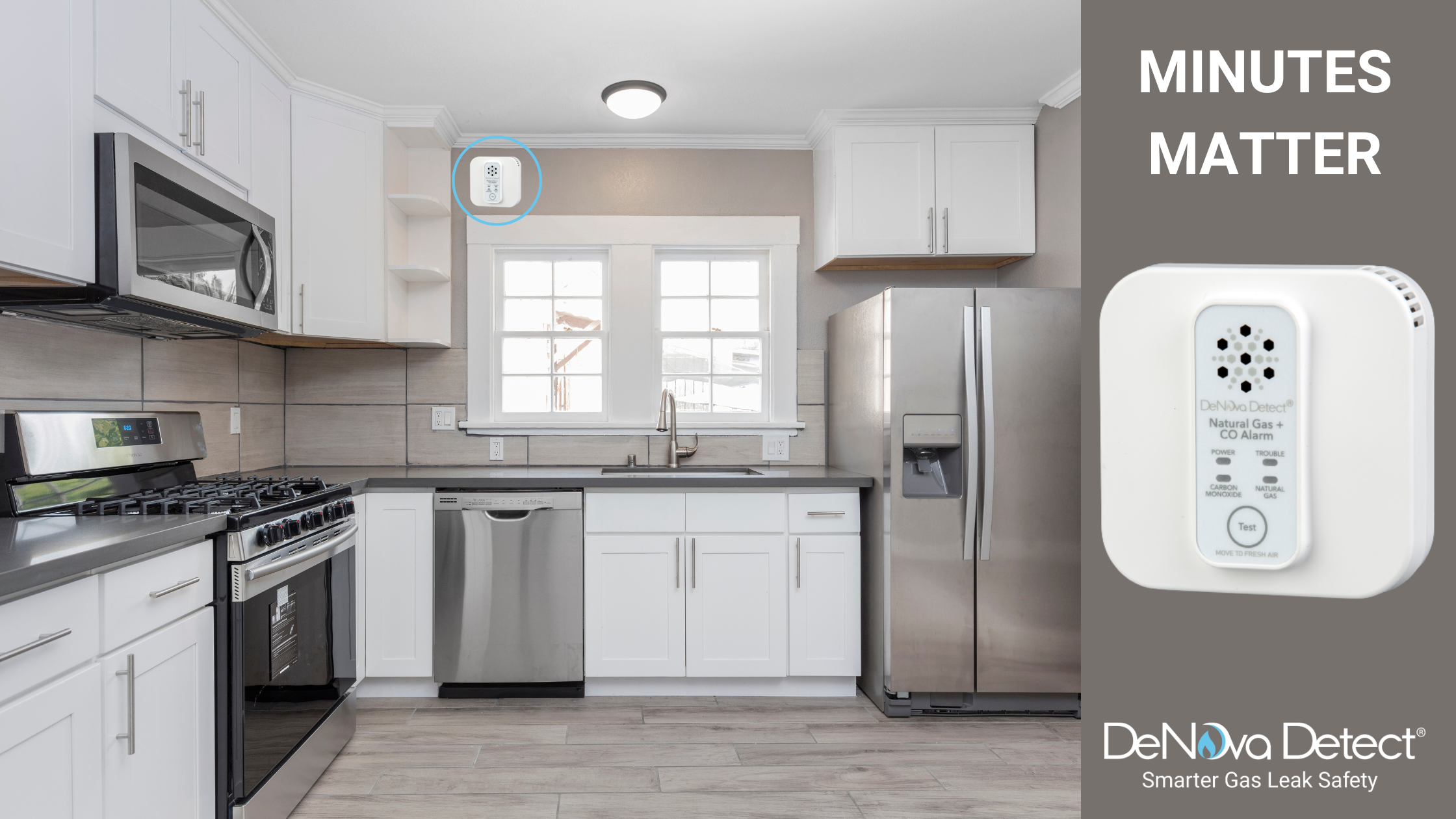 10-Year Battery-Powered Carbon Monoxide + Natural Gas Alarm