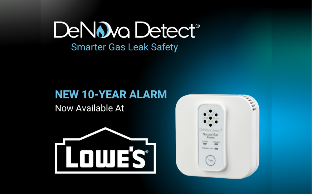 New DeNova Detect 10Year Battery Powered Natural Gas Alarm Available