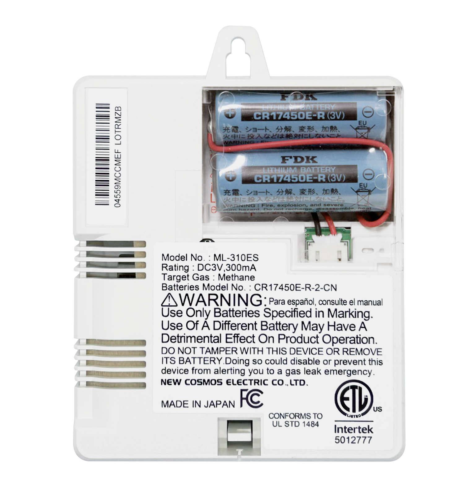 6-Year 100% Battery-Powered Natural Gas Alarm