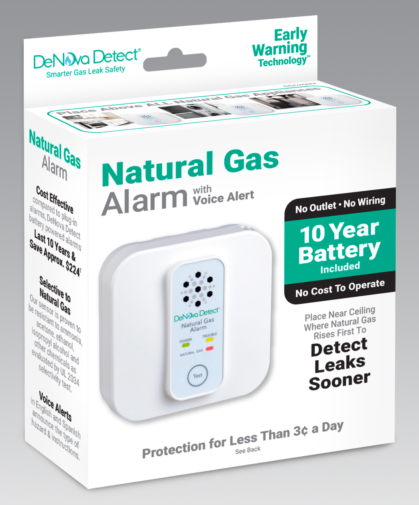 10-Year Battery-Powered Natural Gas Alarm